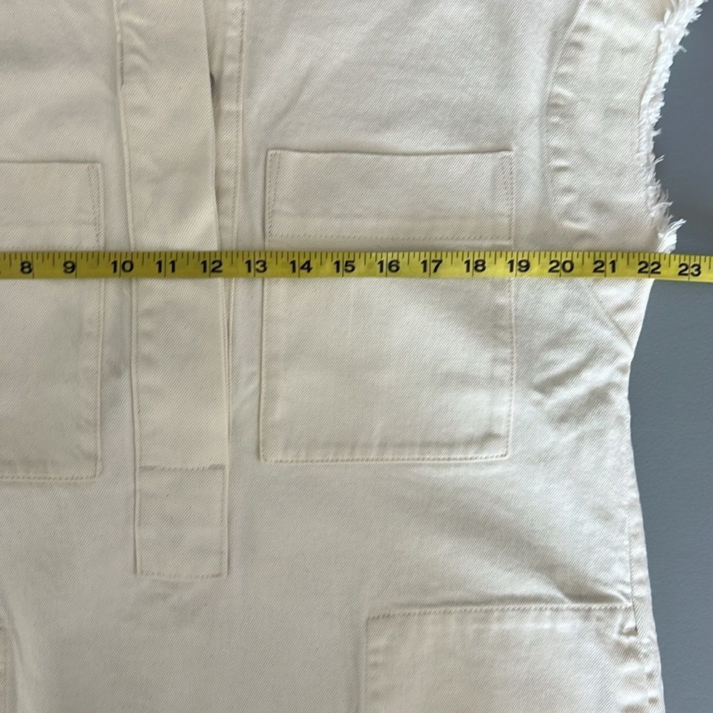 New Everlane The Denim Workwear Shirtdress  Frayed Hem in Bone Size XS - Picture 7 of 10
